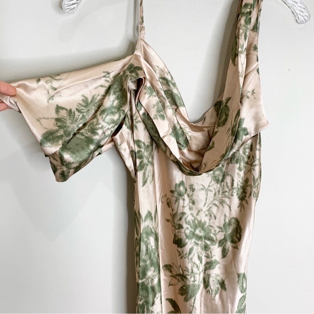 NEW Reformation Ronda Silk Maxi Dress Gown (Sz 8) Cowl Neck Symphonic Floral - Picture 7 of 16